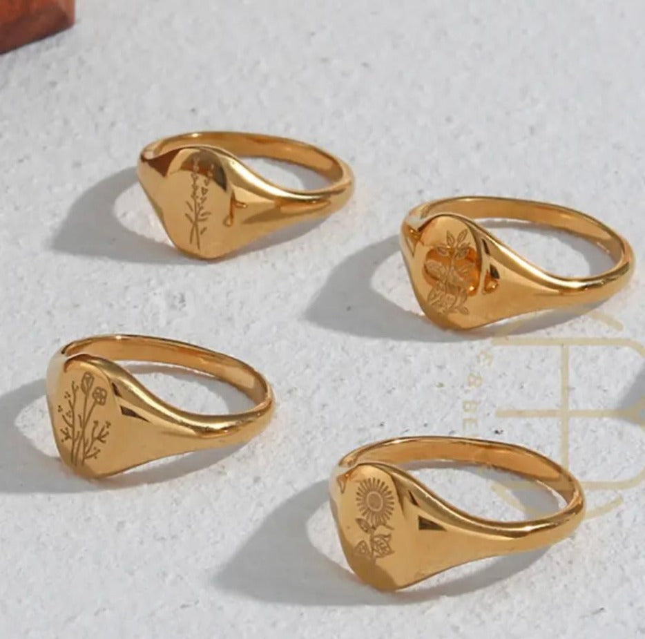 18K Gold Plated "Garden Romance" Ring