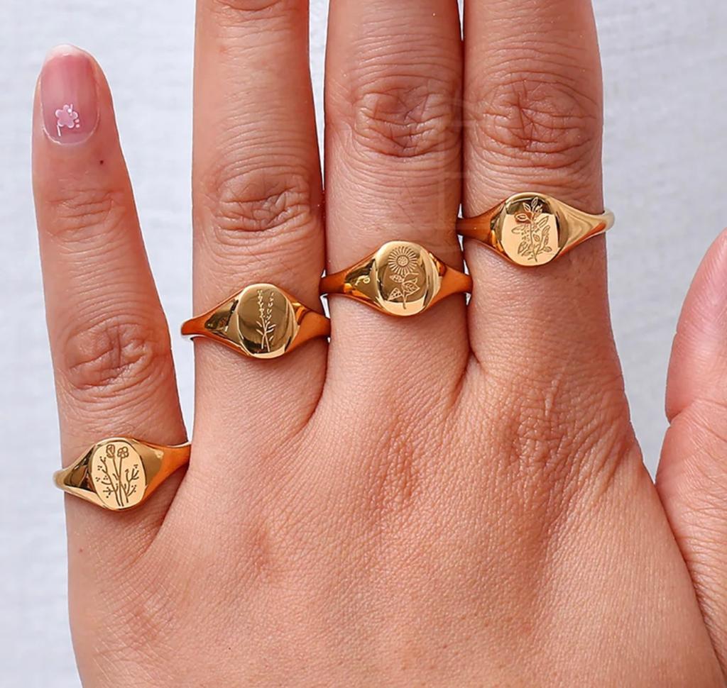 18K Gold Plated "Garden Romance" Ring