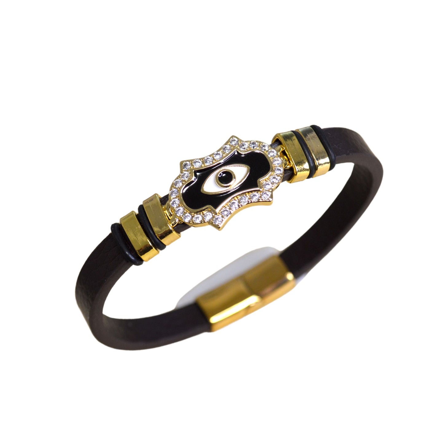 "Defiant Eye" leather bracelet