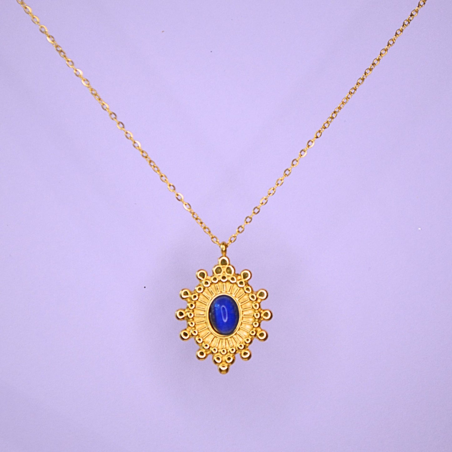 18K Gold Plated "Celestial Wheel" Pendant Necklace