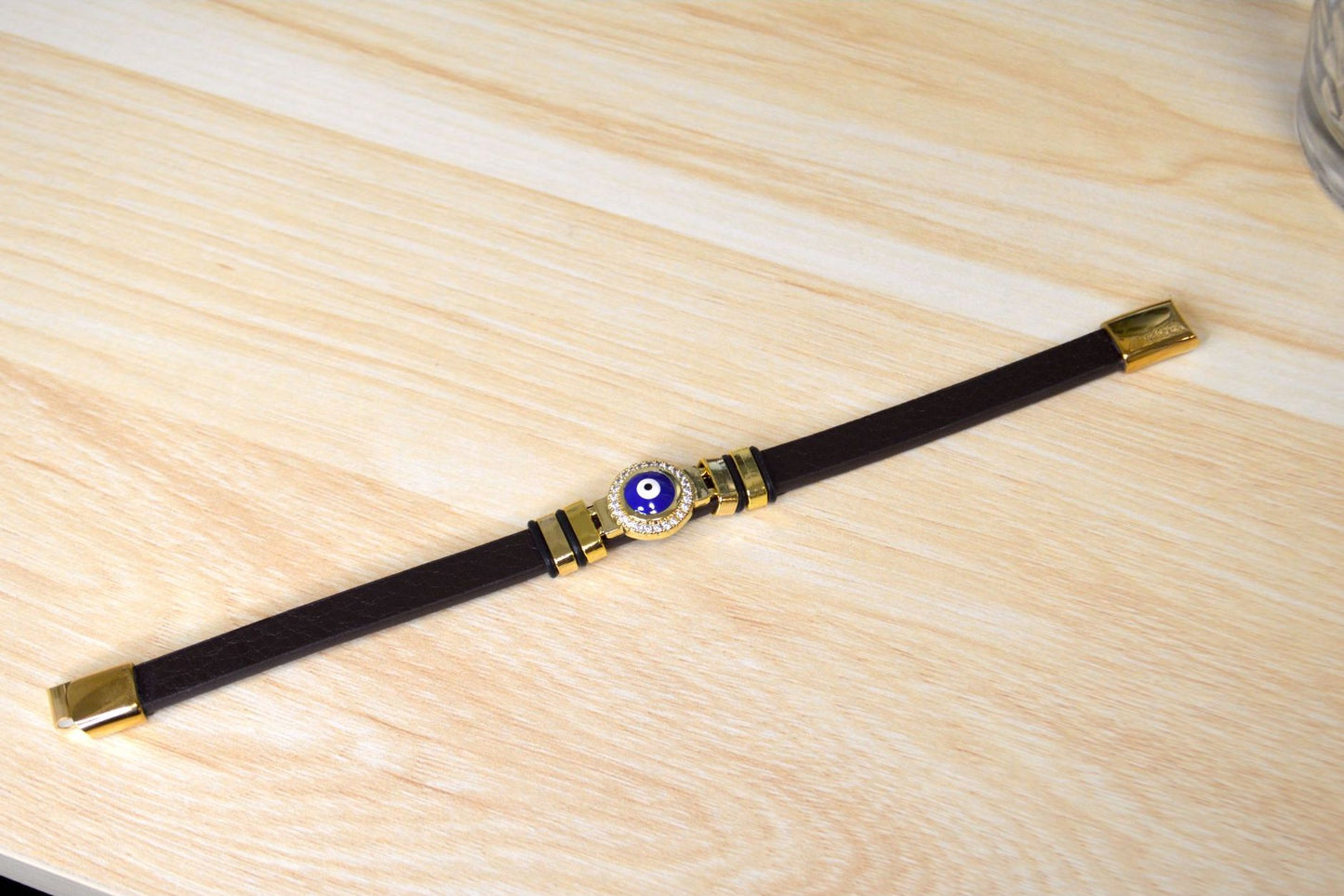 "Evil Eye" leather bracelet