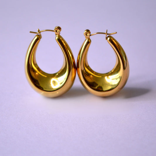 "Golden Glitter" Hoop Earrings