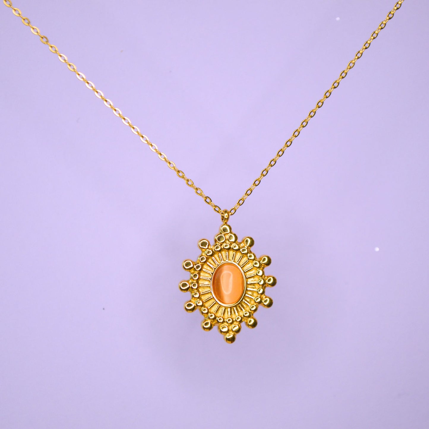 18K Gold Plated "Celestial Wheel" Pendant Necklace