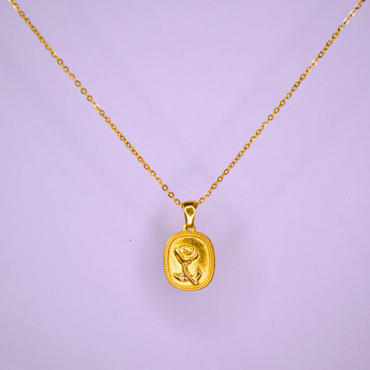 18K Gold Plated "Regal Rose" Pendant