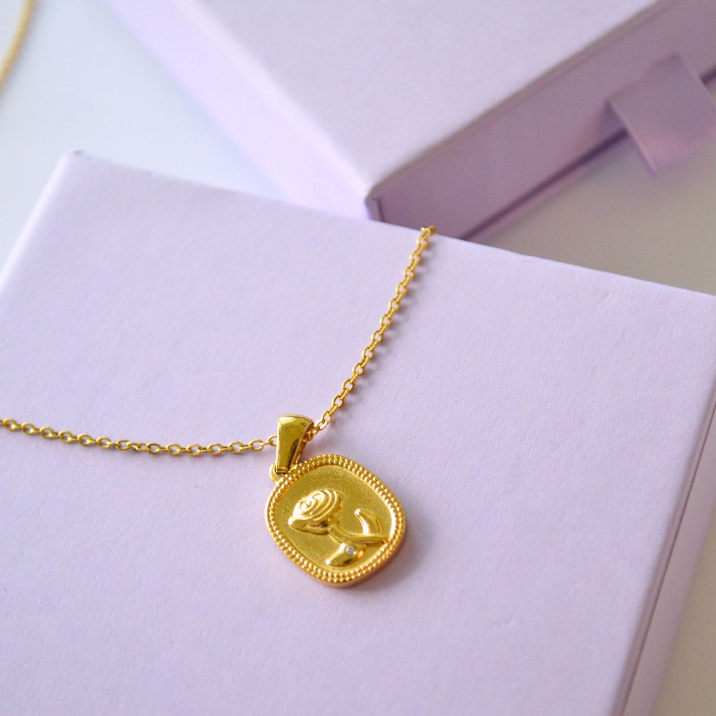 18K Gold Plated "Regal Rose" Pendant