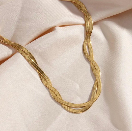 18K Gold Plated "Spellbinder" Herringbone Chain Set