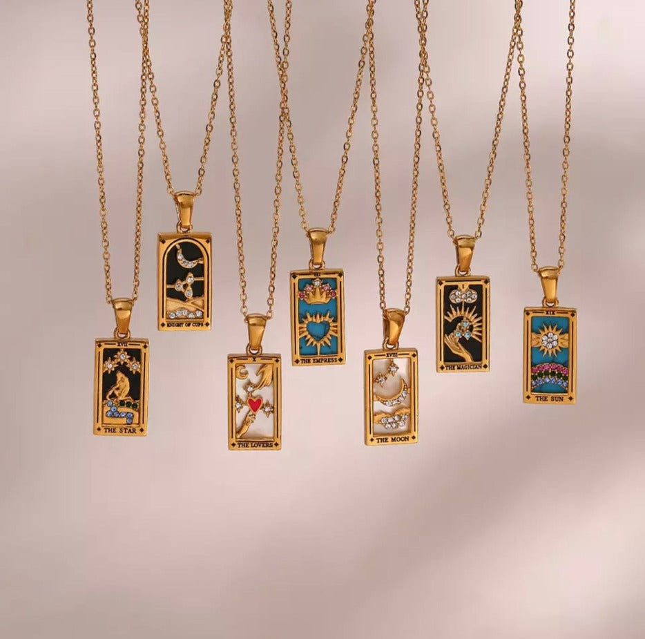 18K Gold Plated "Aspire" Tarot Pendant Necklace