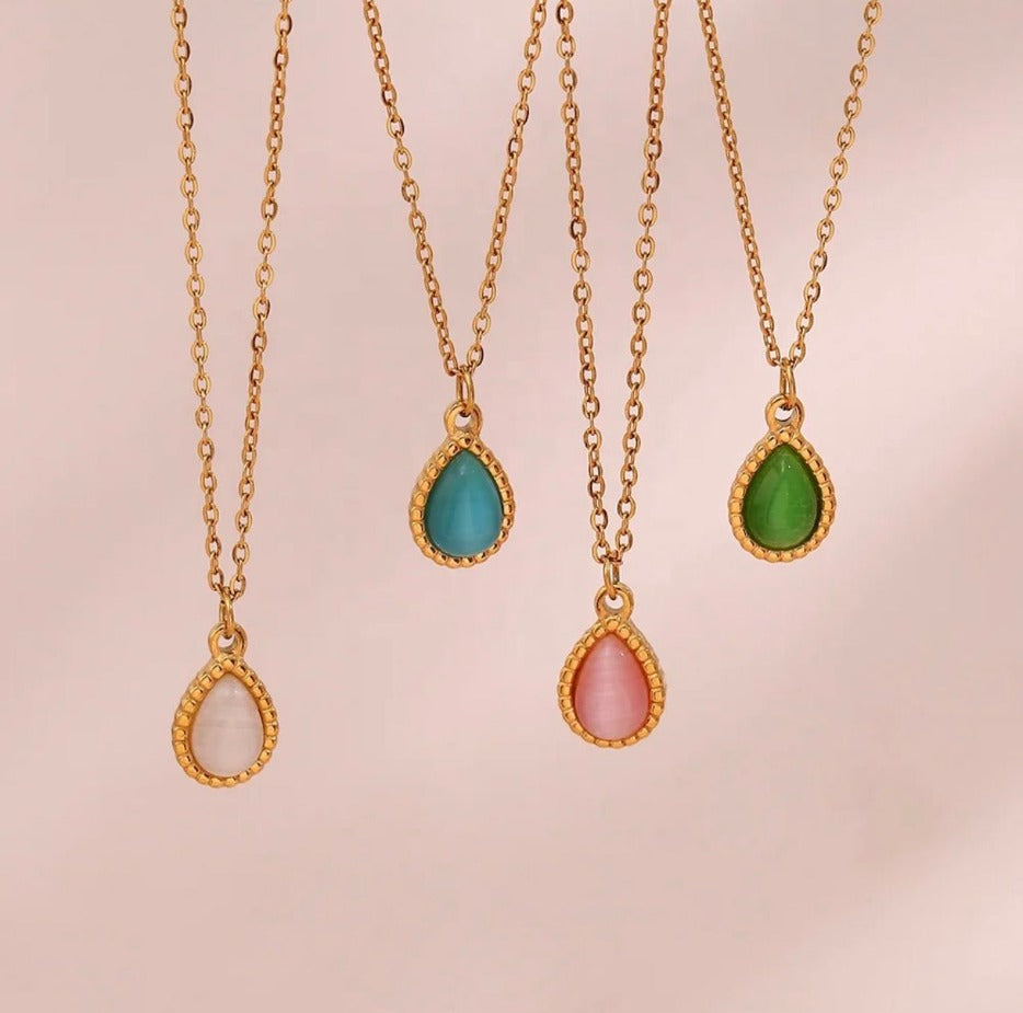 18K Gold Plated "Mystic Orb" Opal Pendant Necklace