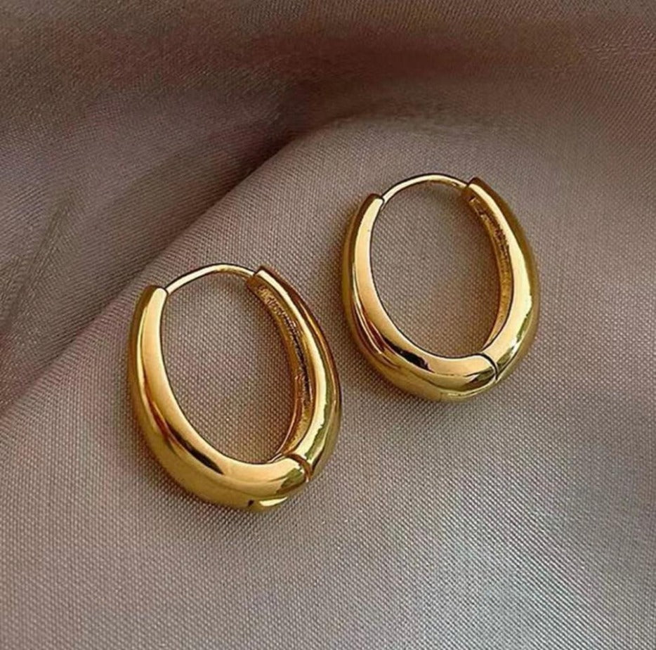 "Golden Glitter" Hoop Earrings