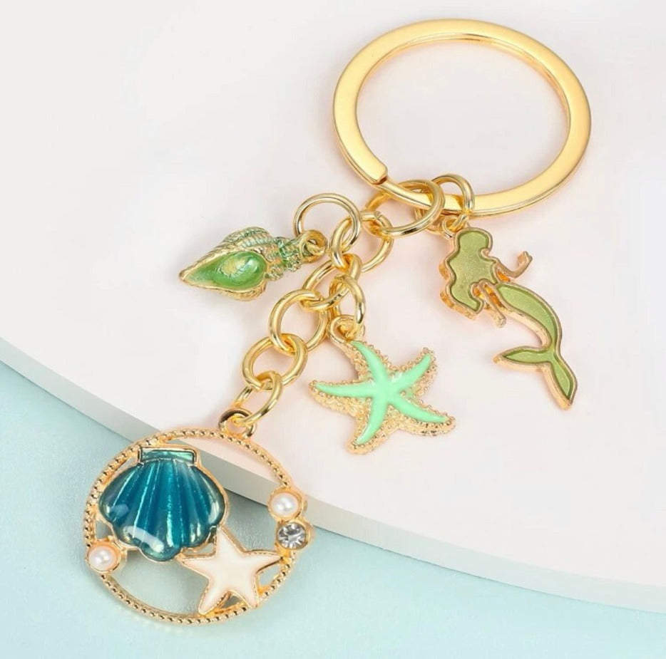 Starfish & Mermaid Keychain