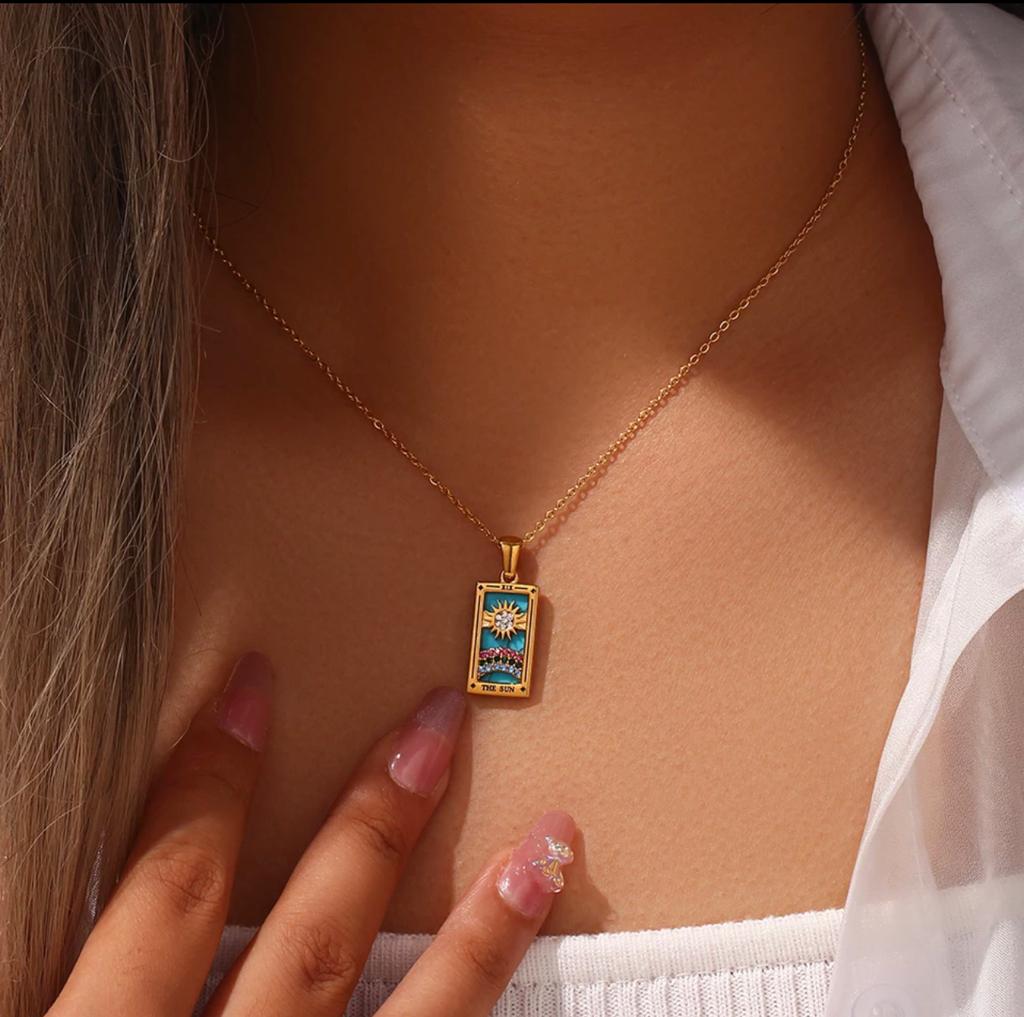 18K Gold Plated "Aspire" Tarot Pendant Necklace