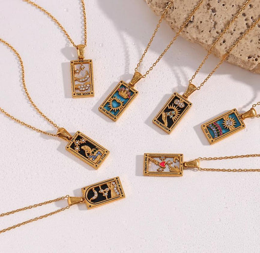 18K Gold Plated "Aspire" Tarot Pendant Necklace