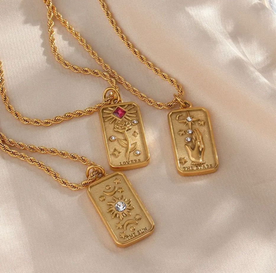 18K Gold Plated "Aura" Tarot Pendant Necklace