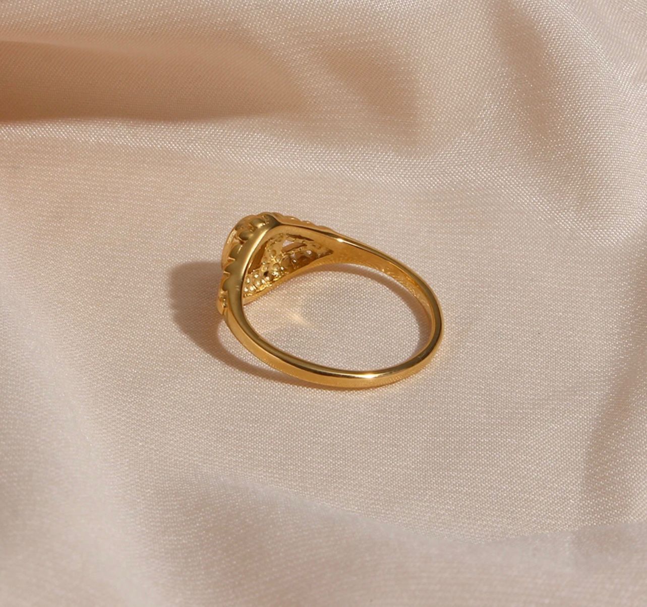 18k Gold Plated "Moonlight" Pearl Ring